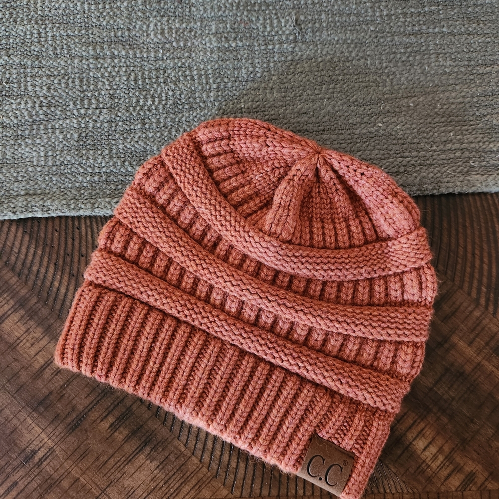 C.C Women's Knit Beanie in Rust